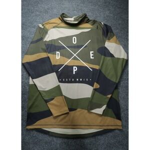 Dope Snuggle Base Layer Pullover Top Mens Medium Camo Mock Neck Graphic Ski